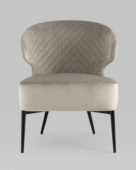 Кресло лаунж Royal велюр серо-бежевый