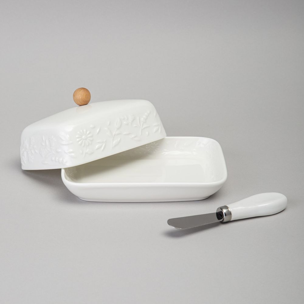 МАСЛЕНКА LEFARD "FLOWERS STORY" С ДЕР. КНОПКОЙ, НОЖОМ ДЛЯ МАСЛА 16,5*12,5*8 СМ