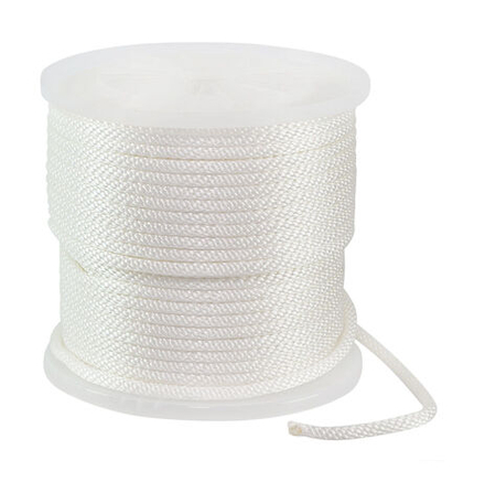 Веревка сплошного плетения d10мм, L100м белый, Marine Rocket