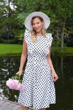 Платье в горошек из хлопка