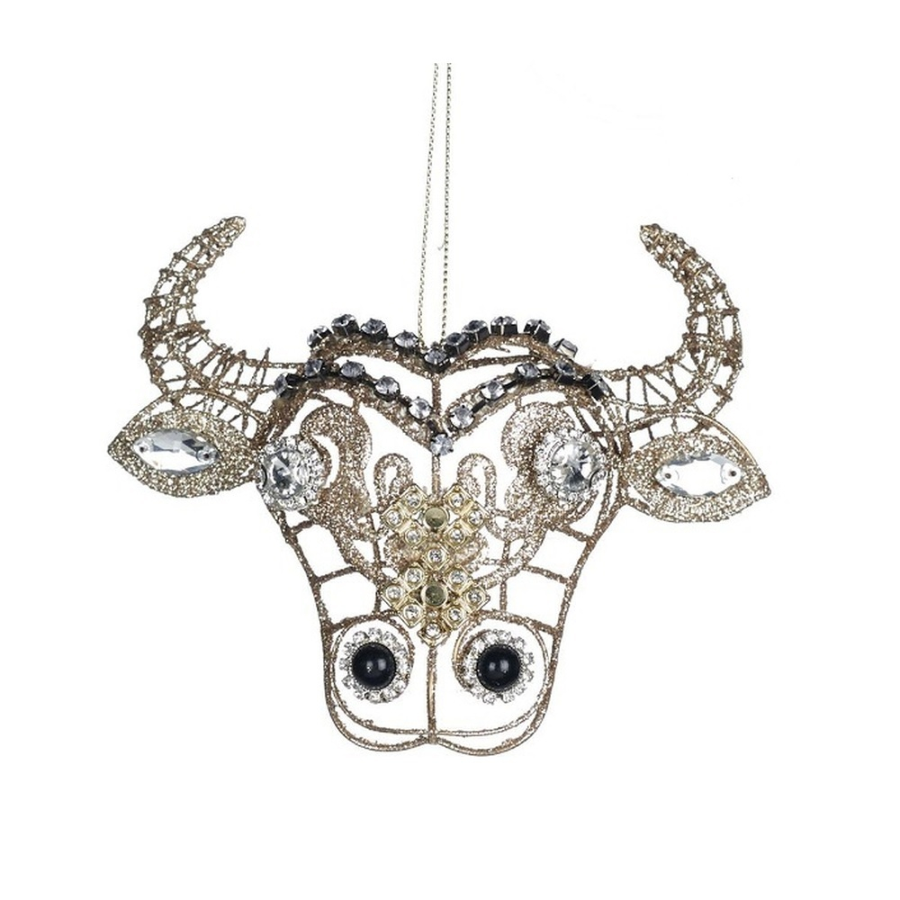 Игрушка Бычок счастья в кристаллах