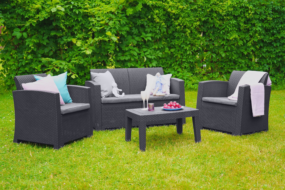 Arizona b:rattan, Диван двухместный, антрацит (2-х местная подушка)