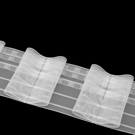 Шторная лента Oz-Is арт. 4414 МР, бантовые складки, коэф. сборки 1:2,5; цвет прозрачный (ширина 100 мм)