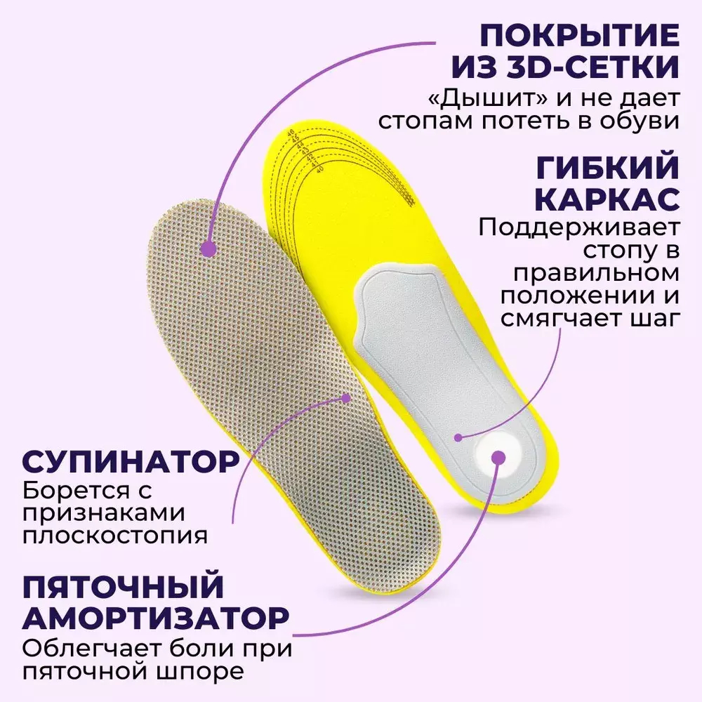 Спортивные ортопедические стельки при плоскостопии амортизирующие каркасные