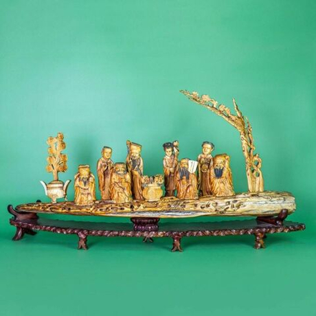 Винтаж: Большая скульптурная композиция «Восемь даосских бессмертных»