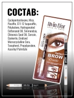"ALVIN D'OR"Двойной карандаш для бровей тон 01 Soft Black (карандаш+воск)