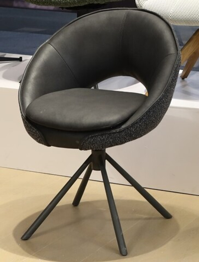 Стул ANABEL 360 град. поворот Черный  Maison 99# / OTE COBBLE 457 / серый каркас, ®DISAUR