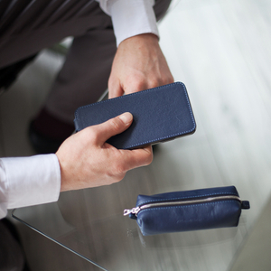 Чехол для iPhone X/XS из натуральной кожи теленка, цвета индиго