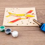 Выжигатель (набор паяльник - выжигатель), пирограф, 30Вт, 230В, 7 насадок + подставка + кисточка + к