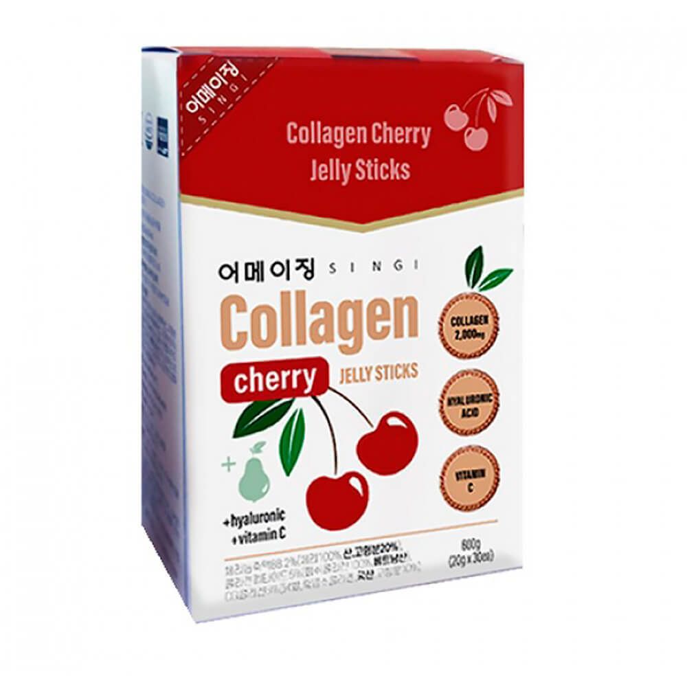 Singi Collagen Cherry Jelly Sticks коллагеновое желе с вишней и витамином C