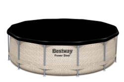 Каркасный бассейн Bestway 396х107 см + фильтр-насос 2006 л/ч, тент, лестница, навес от солнца (5614V BW)