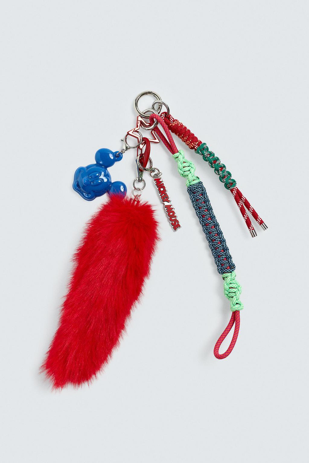 ZARA HARRY LAMBERT X DISNEY БРЕЛОК ДЛЯ КЛЮЧЕЙ С ПОДВЕСКАМИ MICKEY MOUSE, КРАСНЫЙ