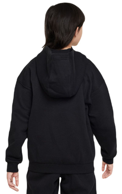 Детская теннисная куртка Nike Sportswear Club Fleece Oversized Full Zip Hoodie - black/white - Black