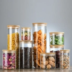 Контейнер для продуктов с крышкой Nässla (1200ml.), контейнер-стекло, крышка-бамбук