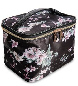 JJDK-90307 Бьюти бокс «Blume» черный с цветами