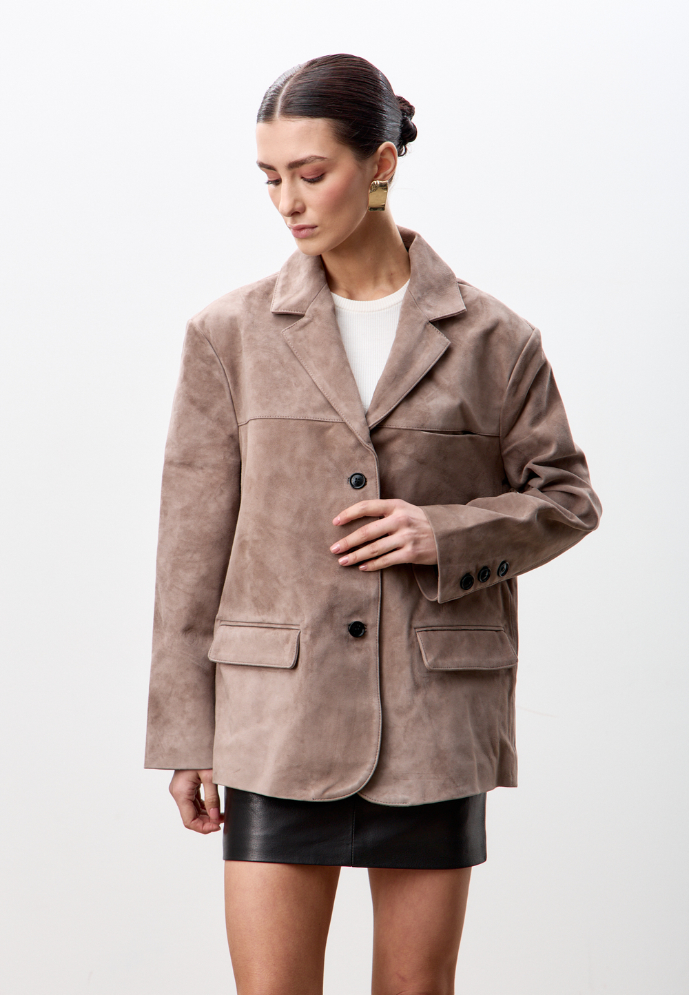 Жакет из натуральной замши