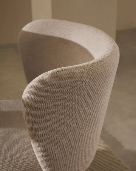 Стул Ciselia бежевый шенилл с бежевыми ножками