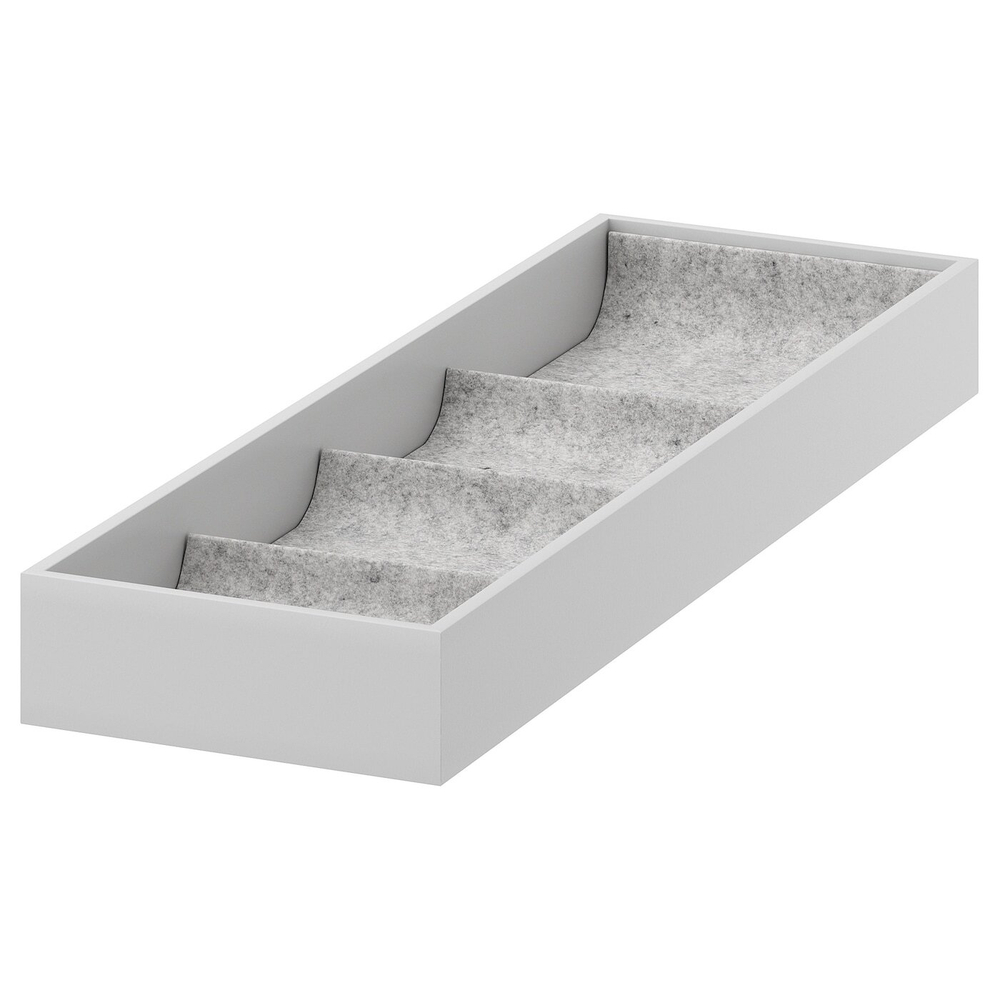 IKEA KOMPLEMENT  (ИКЕА КОМПЛЕМЕНТ)  -  Вкладыш с 4 отделениями, светло-серый, 15x53x5 см