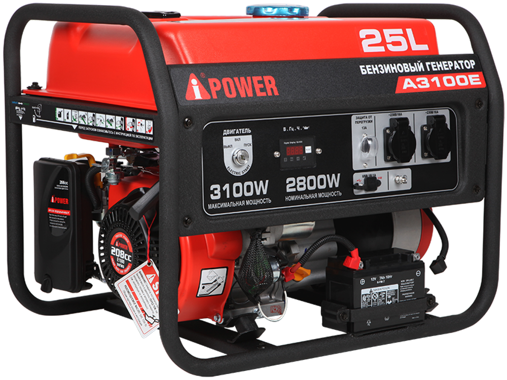 Портативный бензиновый генератор (3 кВт) A-iPower A3100E
