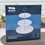 Фруктовница 3-х ярусная "Чайные розы" 15/19/24см (99269)