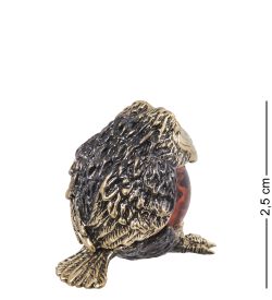 Народные промыслы AM-4052 Фигурка «Ворона Каркуша» (латунь, янтарь)