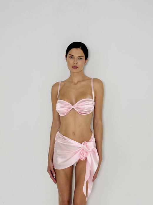 Розовое шёлковое парео