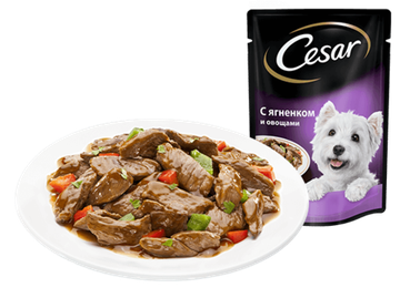 Cesar с ягненком с овощами, пауч 85 гр