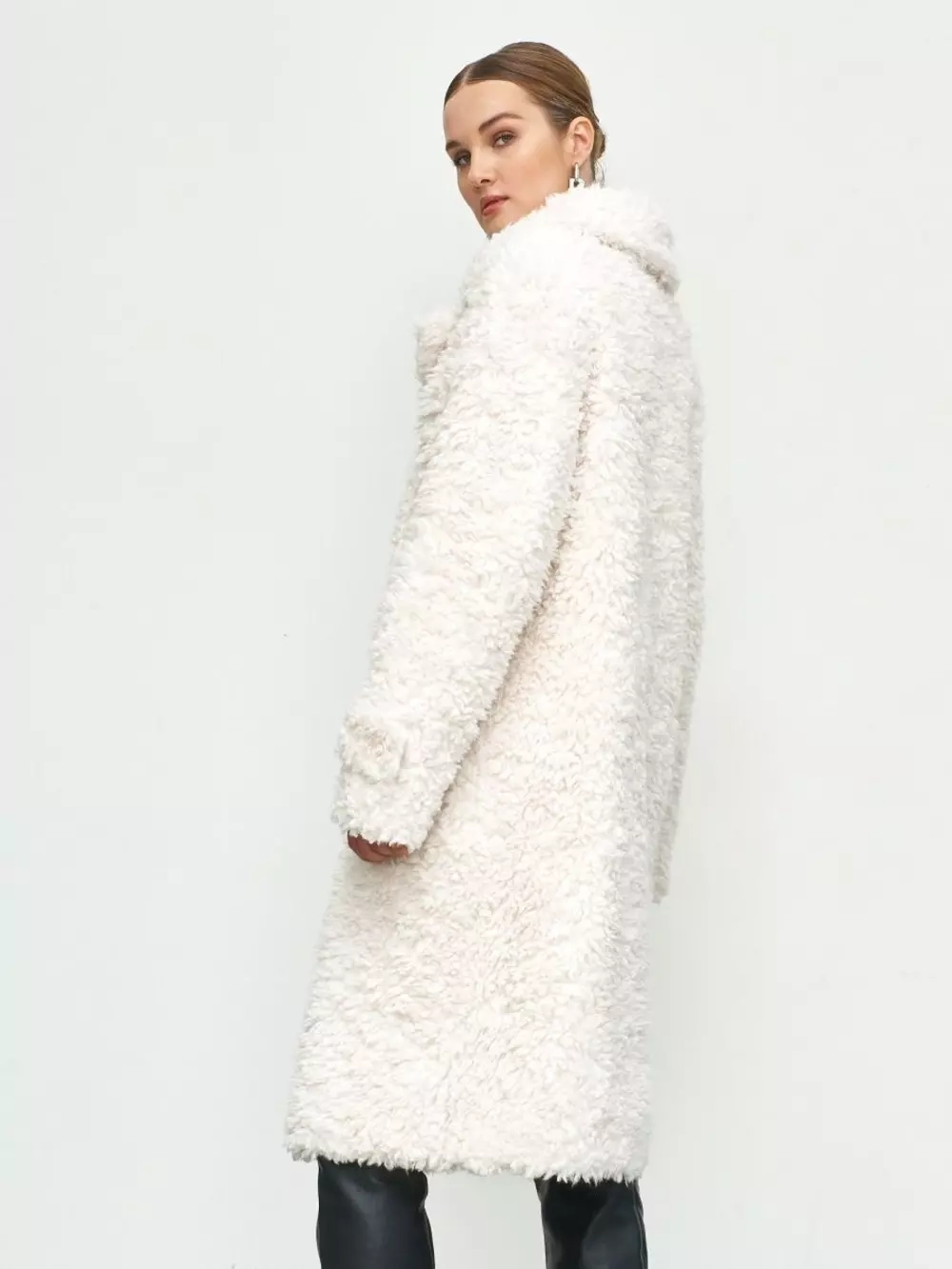 Премиальная шуба чебурашка Люкс эко-мех, SilverFox (арт. S1160rm05bz)