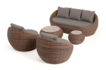 "Барселона" лаунж-зона из искусственного ротанга, цвет коричневый