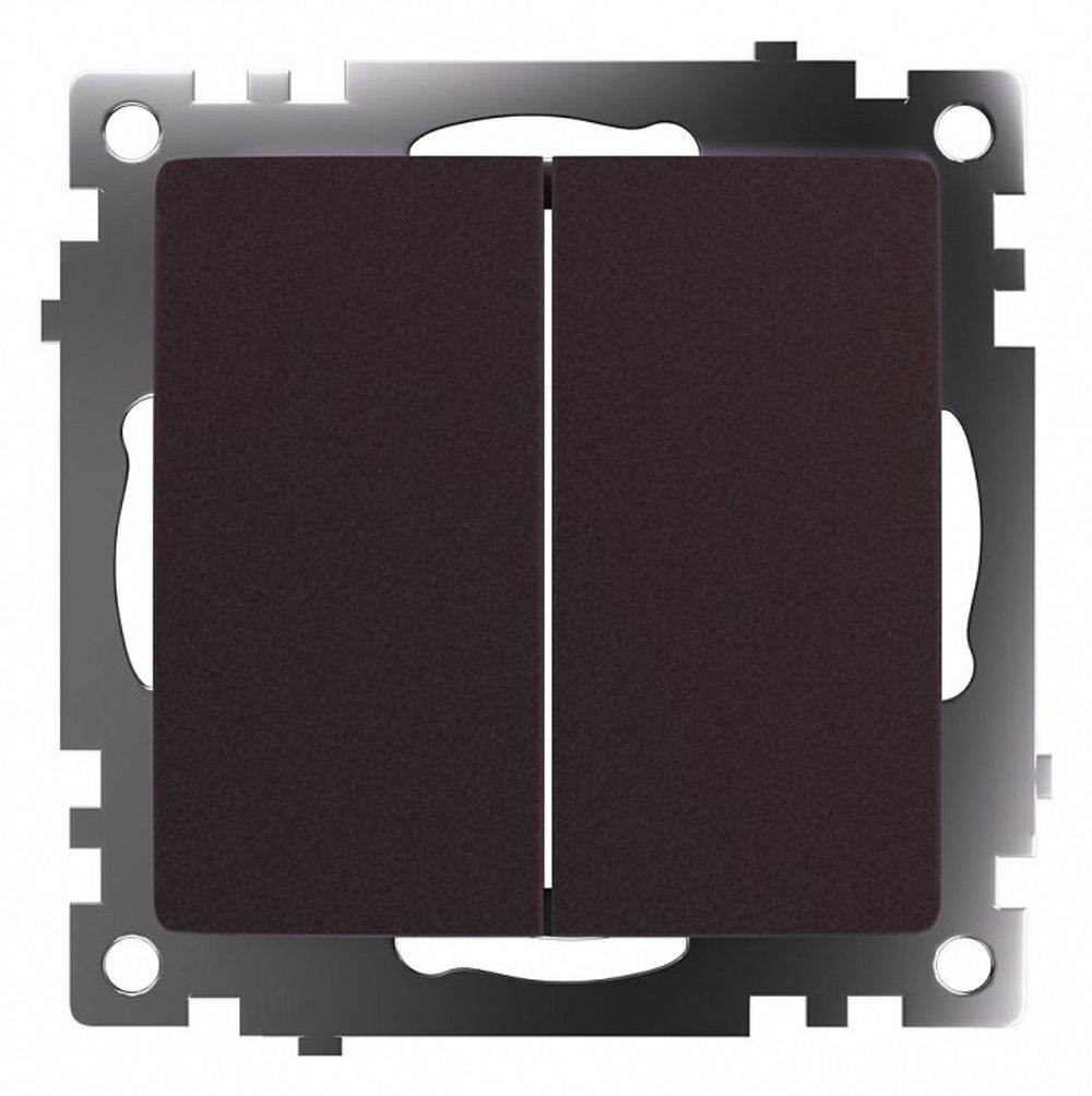 Выключатель двухклавишный без рамки Stekker Катрин 49019