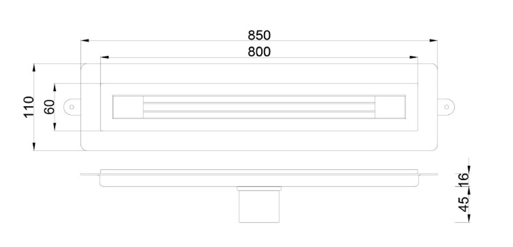 Душевой лоток B&T INFINITY 80см, нерж.сталь COPPER BRUSHED