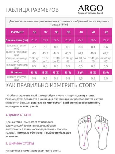 Сапоги женские, ARGO