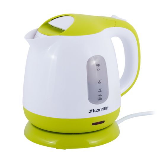 Чайник электрический 1 л. Kamille KM-1719A (белый с салатовым)