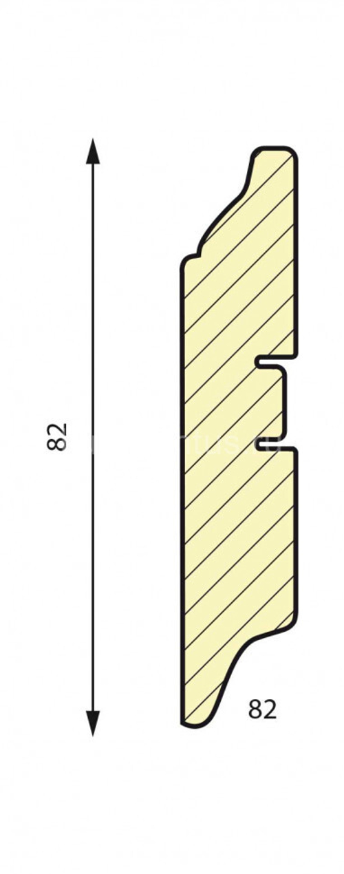 Плинтус МДФ Smartprofile Paint 82 белый под покраску 16x82х2400 мм