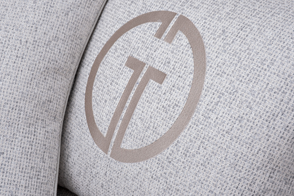 Диван трехместный Garda Decor Sorrento светло-бежевая рогожка с кантом механизм пума