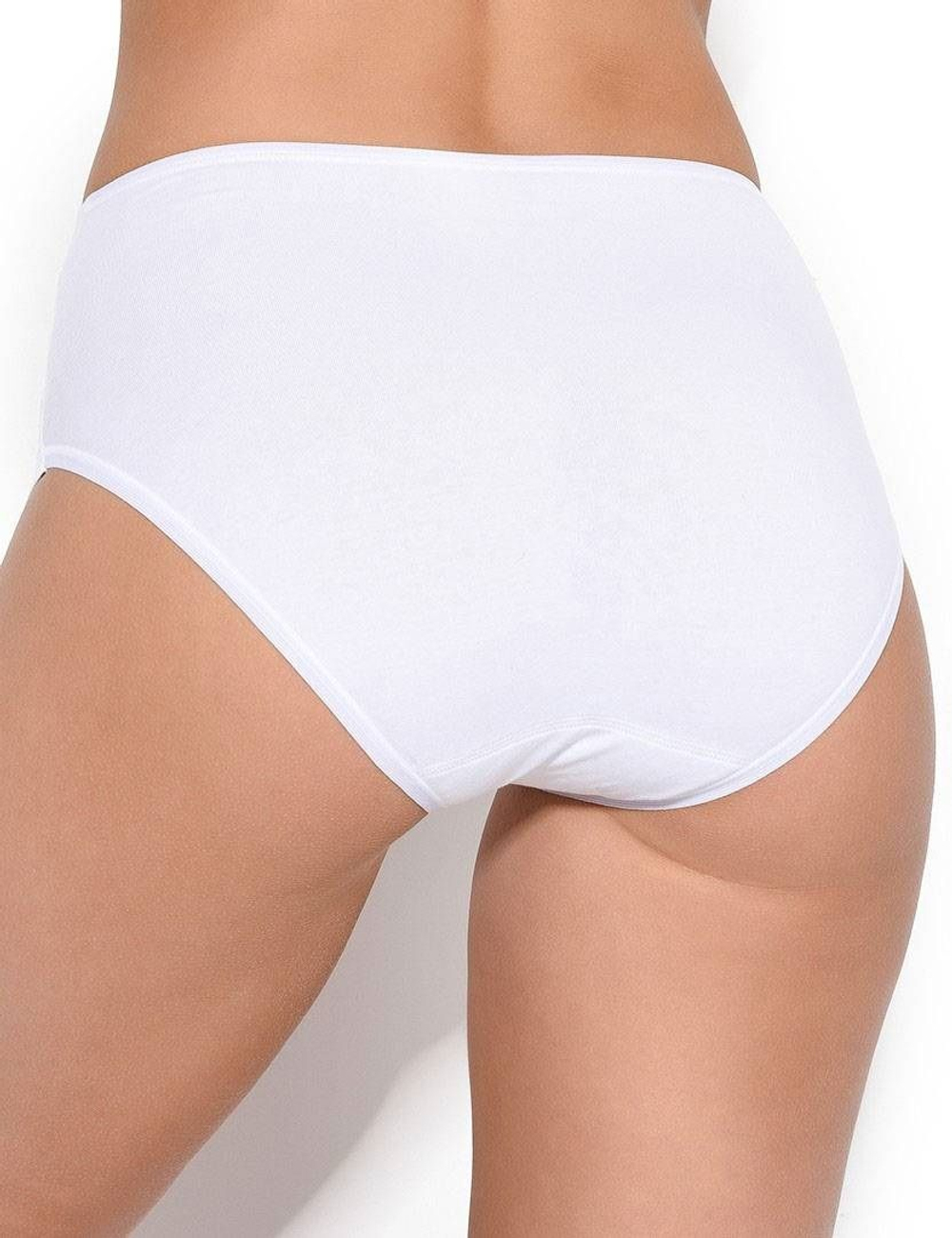 Набор из 2 хлопковых высоких +size трусиков-слип Esencial (Размер: XXXL) (Цвет: белый)