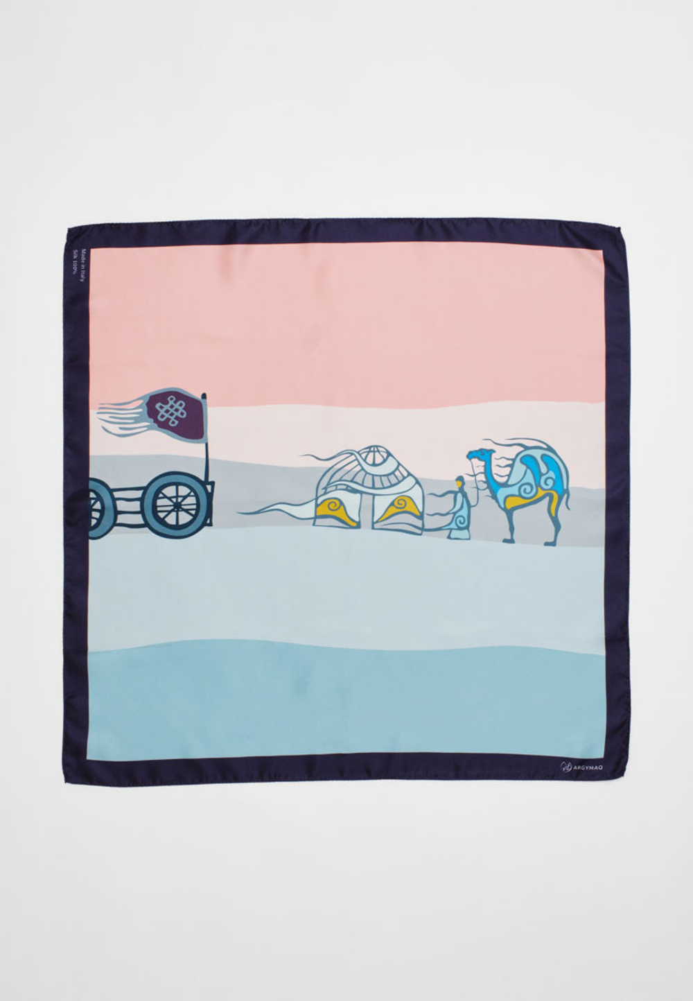 Шелковый платок KERUEN PINK/BLUE 70х70