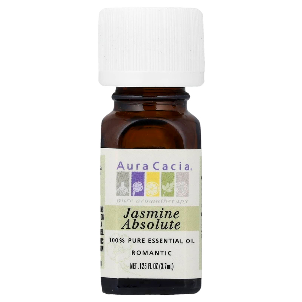 Aura Cacia, чистое эфирное масло, абсолю жасмина, 3,7 мл (0,125 жидк. унции)