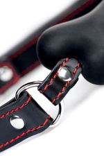 Черный кляп-трензельTOYFA Theatre в виде косточки (Цвет: черный)