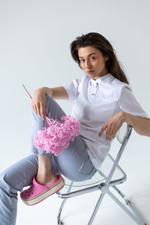 Блуза женская м645 toray стретч белый