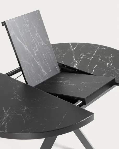 Стол раздвижной Vashti 120-160 см черная керамика