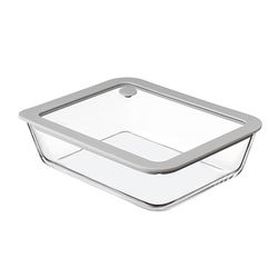 Контейнер для запекания и хранения с вакуумным эффектом Vacuum Glass, 1,4 л, светло-серый