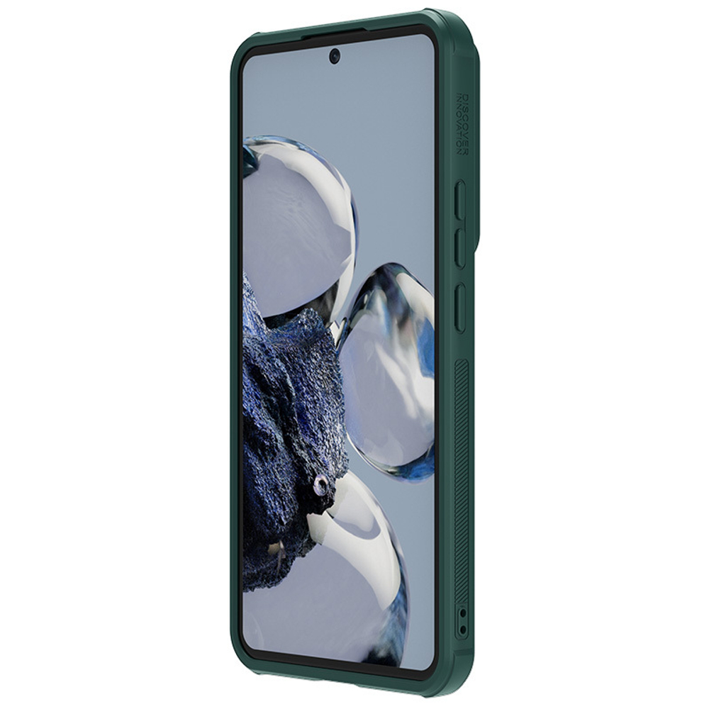 ? Чехол зеленого цвета с вставками из нейлонового волокна от Nillkin для  Xiaomi 12T Pro, полуавтоматическая конструкция сдвижной крышки, серия  Textured Case S - купить по отличной цене ? в интернет магазине