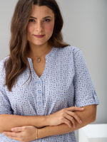 Блузка БЛ-122/ришелье-голубой