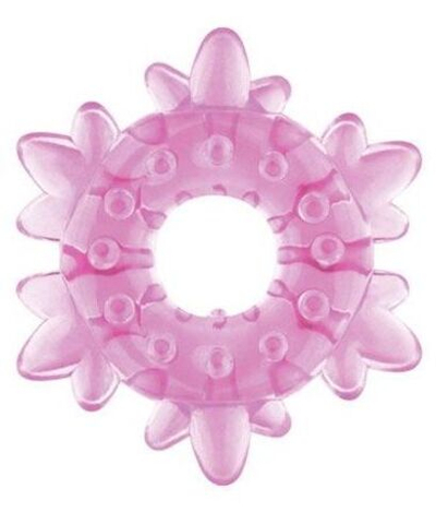 Розовое эрекционное кольцо Heavy Cock Ring Ice Flower (Цвет: розовый)