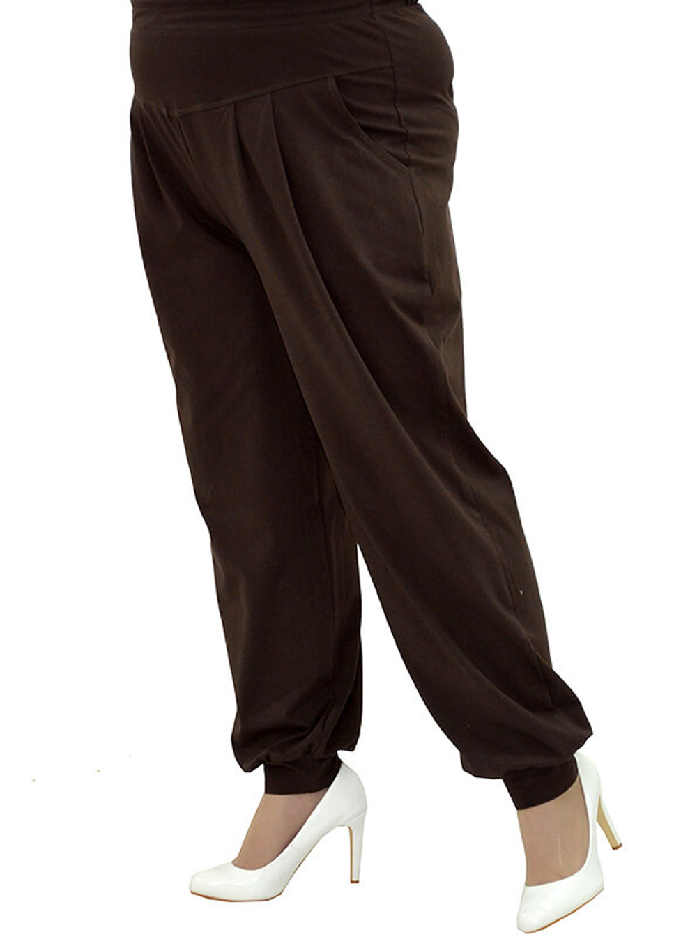 Брюки-султанки из вискозы Брауни