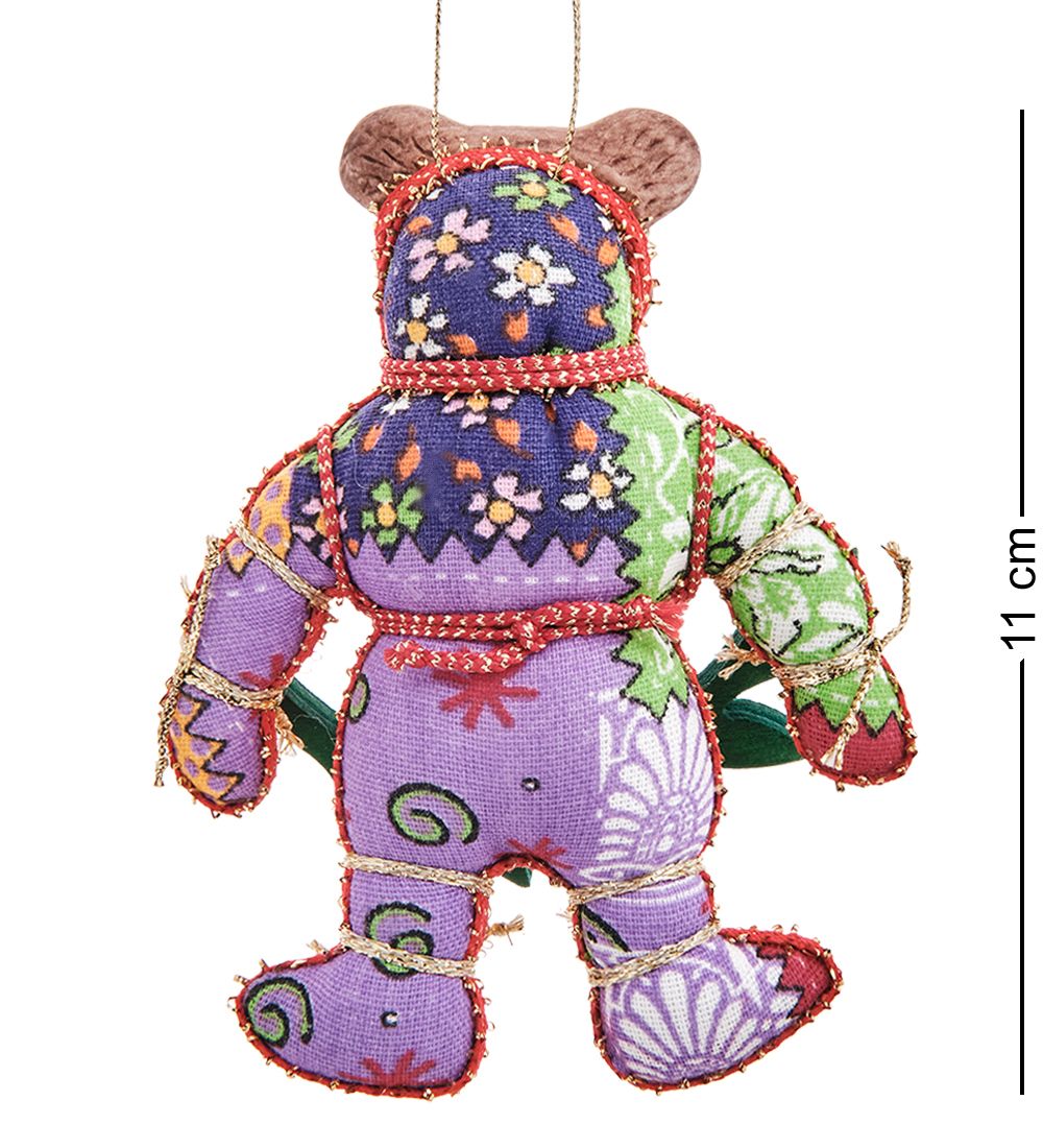 RK-829/5 Кукла подвесная «Медвежонок двухцветный с веткой»