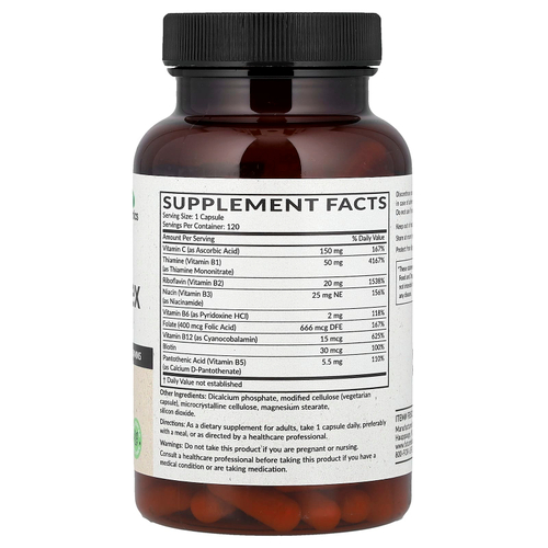 Futurebiotics, комплекс витаминов группы B с витамином C, 120 вегетарианских капсул