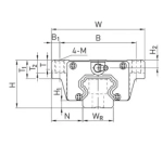 Модуль перемещения / Линейный подшипник качения/Каретка HCW35CCZAH (HGW35CCZAH) TECHNIX