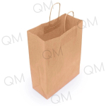 Крафт пакет с кручеными ручками и прямоугольным дном 300*150*400 мм 70 г/м2 бурый, 50шт